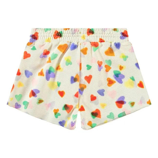 Pantaloncini con cuore arcobaleno Nicci | Ecru