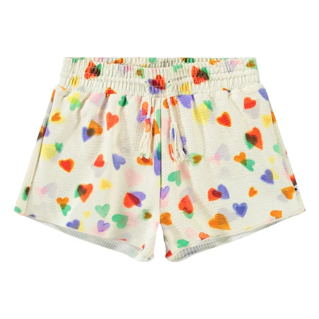 Short Nicci Rainbow Heart | Ecru