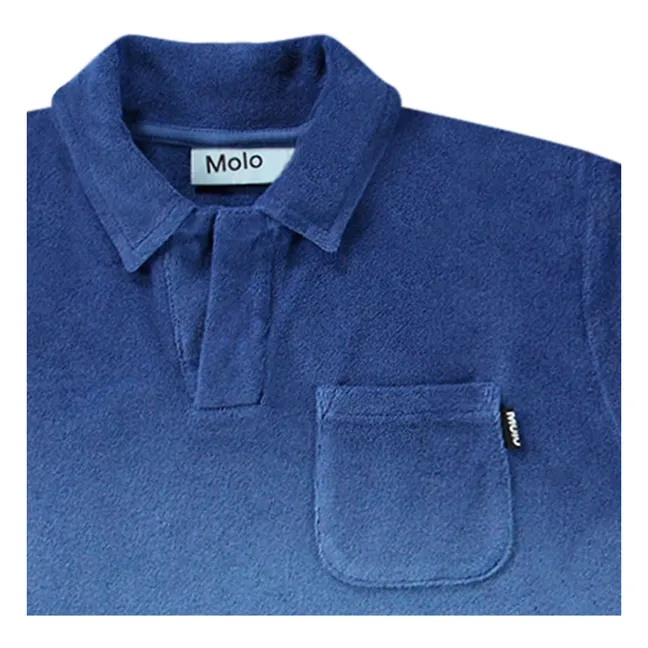 Randel organic terry polo shirt | Navy blue