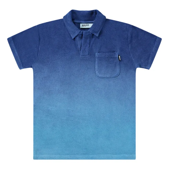 Randel organic terry polo shirt | Navy blue