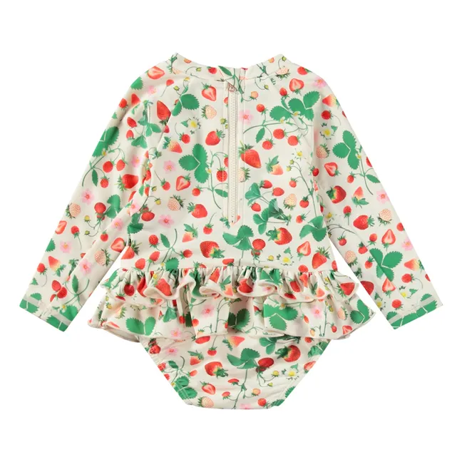 Maillot de Bain Narice Fraise Fibres Recyclées | Ecru