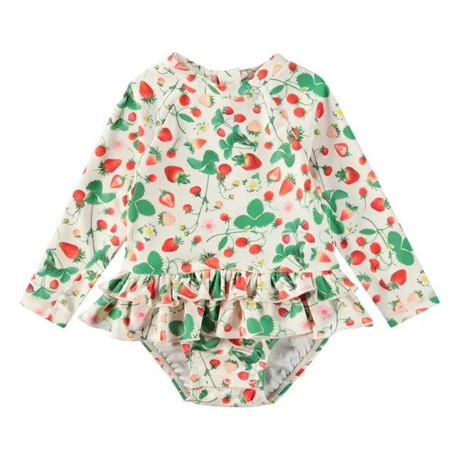 Maillot de Bain Narice Fraise Fibres Recyclées | Ecru