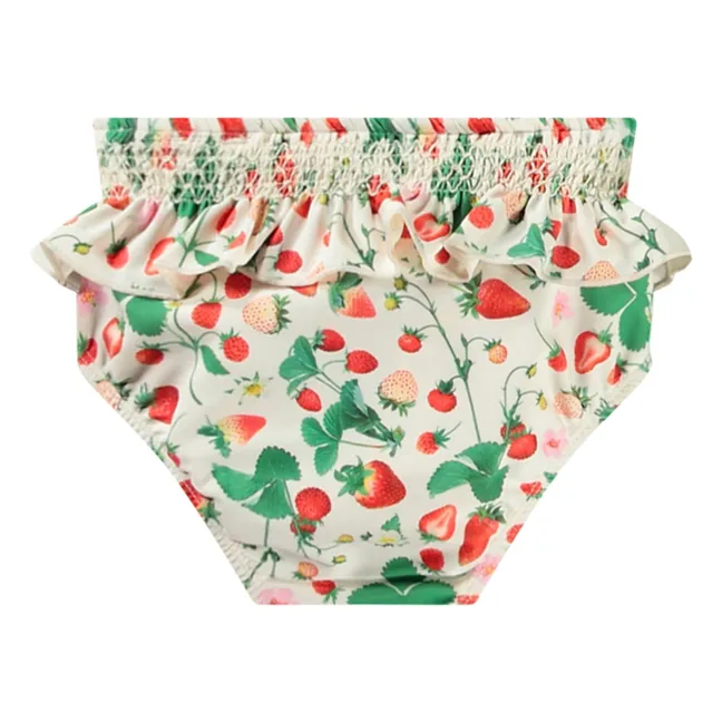 Culotte de Bain Neena Fraise Fibres Recyclées | Ecru
