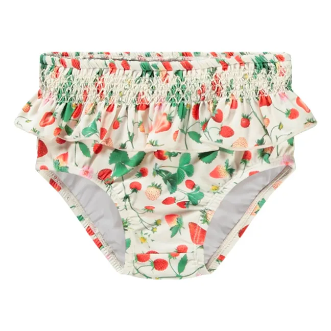 Culotte de Bain Neena Fraise Fibres Recyclées | Ecru