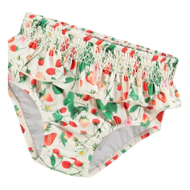 Culotte de Bain Neena Fraise Fibres Recyclées | Ecru
