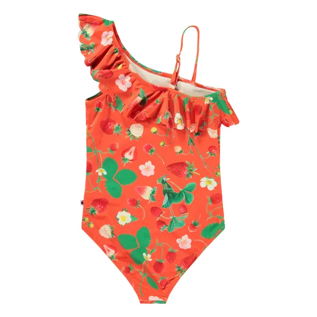 Maillot de Bain Net Fraise Fibres Recyclées | Rouge