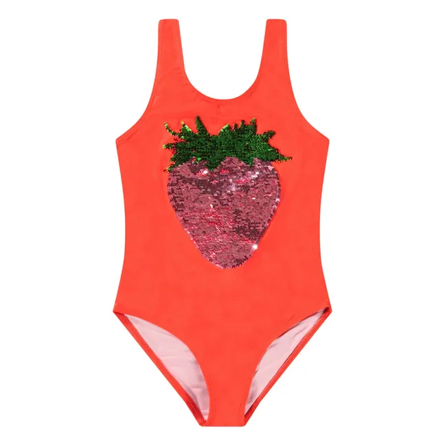 Maillot de Bain Nika Fraise Fibres Recyclées | Rouge