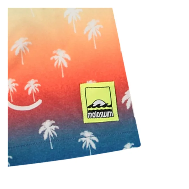 Short de Bain Niko Palmtree Smile Fibres Recyclées | Rouge