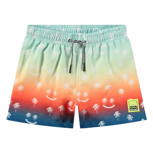 Short de Bain Niko Palmtree Smile Fibres Recyclées | Rouge