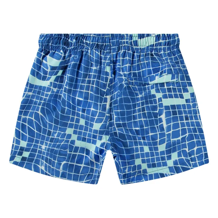 Badeshorts Niko Tile Smile aus recycelten Fasern | Blau- Produktbild Nr. 0