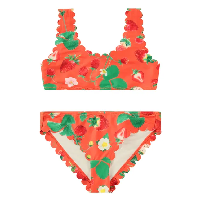 Maillot de Bain Nolina Fraise Fibres Recyclées | Rouge