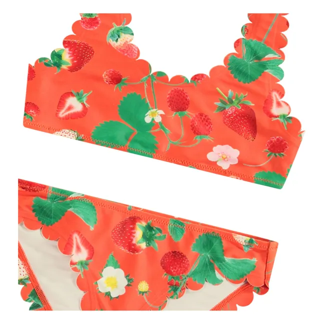 Maillot de Bain Nolina Fraise Fibres Recyclées | Rouge