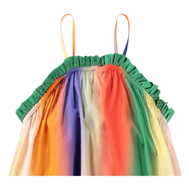 Vestido Connie Rainbow de algodón orgánico | Verde