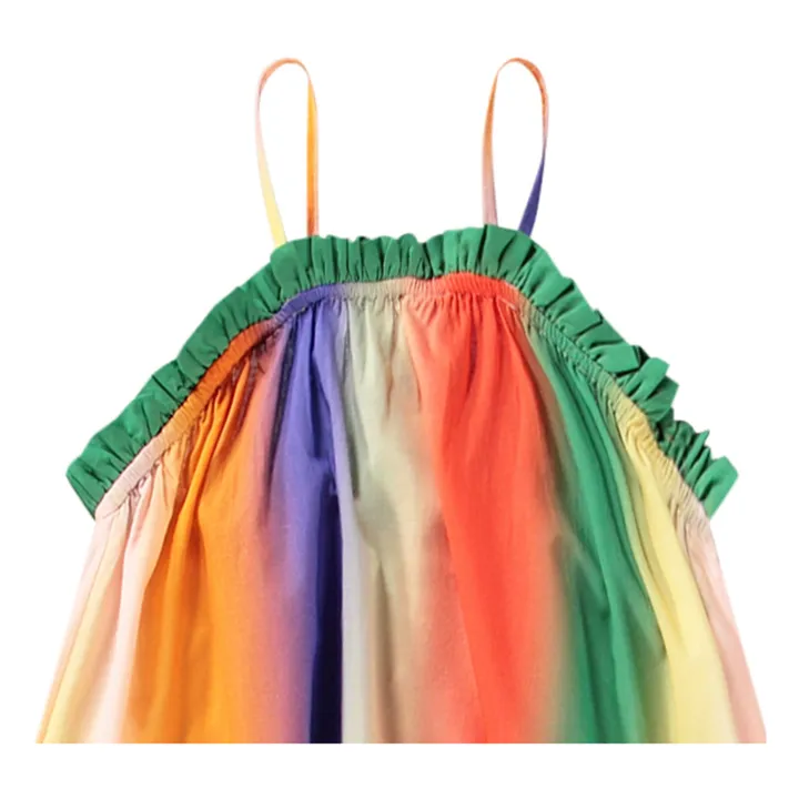 Vestido Connie Rainbow de algodón orgánico | Verde- Imagen del producto n°2