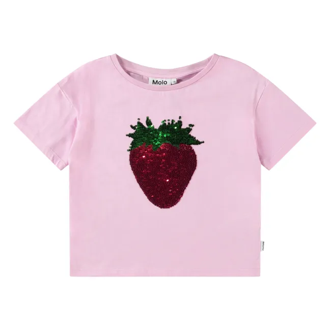Camiseta de algodón orgánico Roseanna Strawberry | Rosa