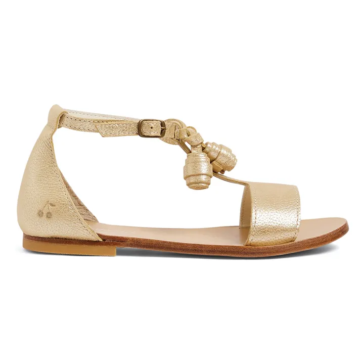 Elmas Leather Sandals | Gold- Product image n°0