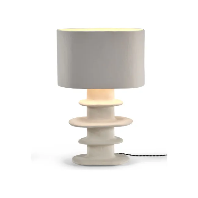 Earth papier-mâché table lamp, Marie Michielssen | White