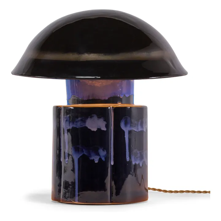 Stoneware table lamp John, Anita Le Grelle | Navy blue- Product image n°5