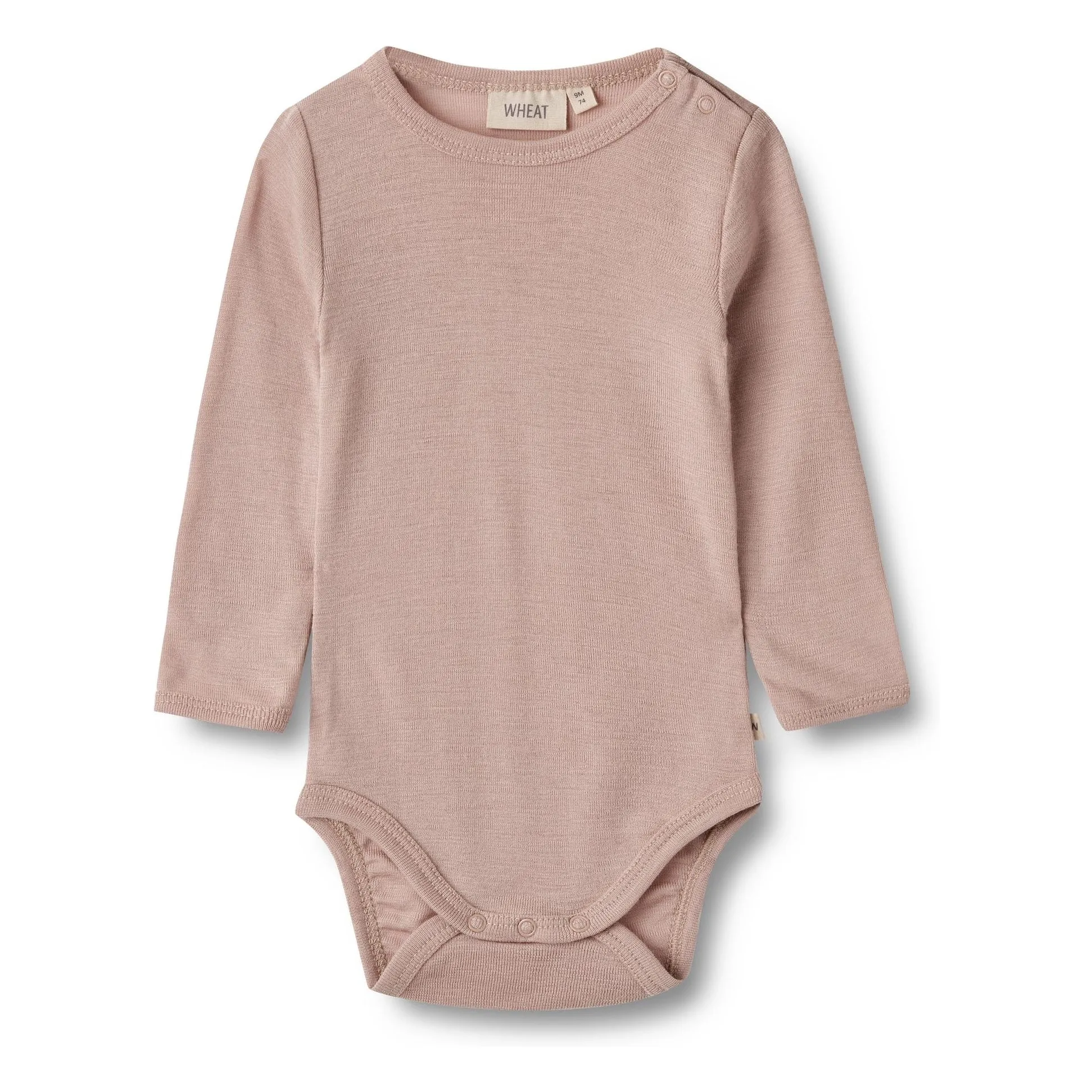 Wheat Unisex Infant Dusty Pink Lucca Wool Bodysuit