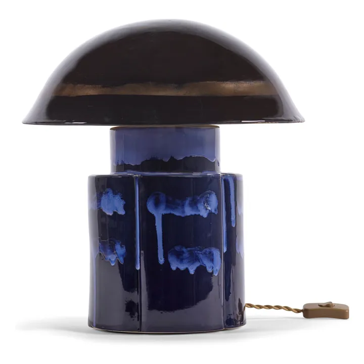 Stoneware table lamp John, Anita Le Grelle | Navy blue- Product image n°0