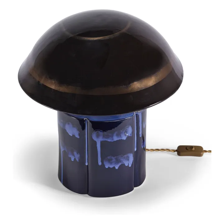 Stoneware table lamp John, Anita Le Grelle | Navy blue- Product image n°4