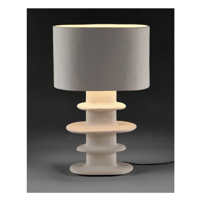 Tischlampe aus Pappmaché Earth, Marie Michielssen | Weiß