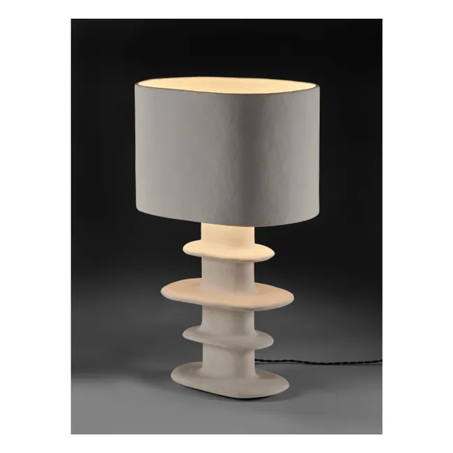 Tischlampe aus Pappmaché Earth, Marie Michielssen | Weiß