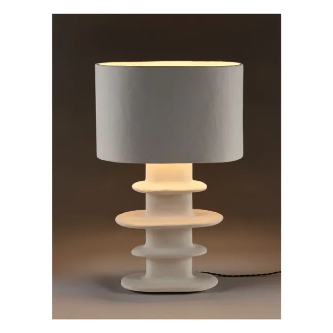 Tischlampe aus Pappmaché Earth, Marie Michielssen | Weiß