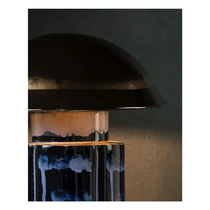 Stoneware table lamp John, Anita Le Grelle | Navy blue- Product image n°6