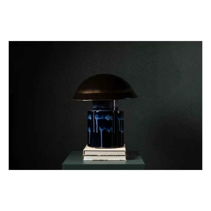 Stoneware table lamp John, Anita Le Grelle | Navy blue- Product image n°8