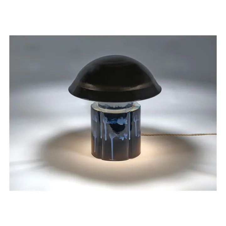 Stoneware table lamp John, Anita Le Grelle | Navy blue- Product image n°7