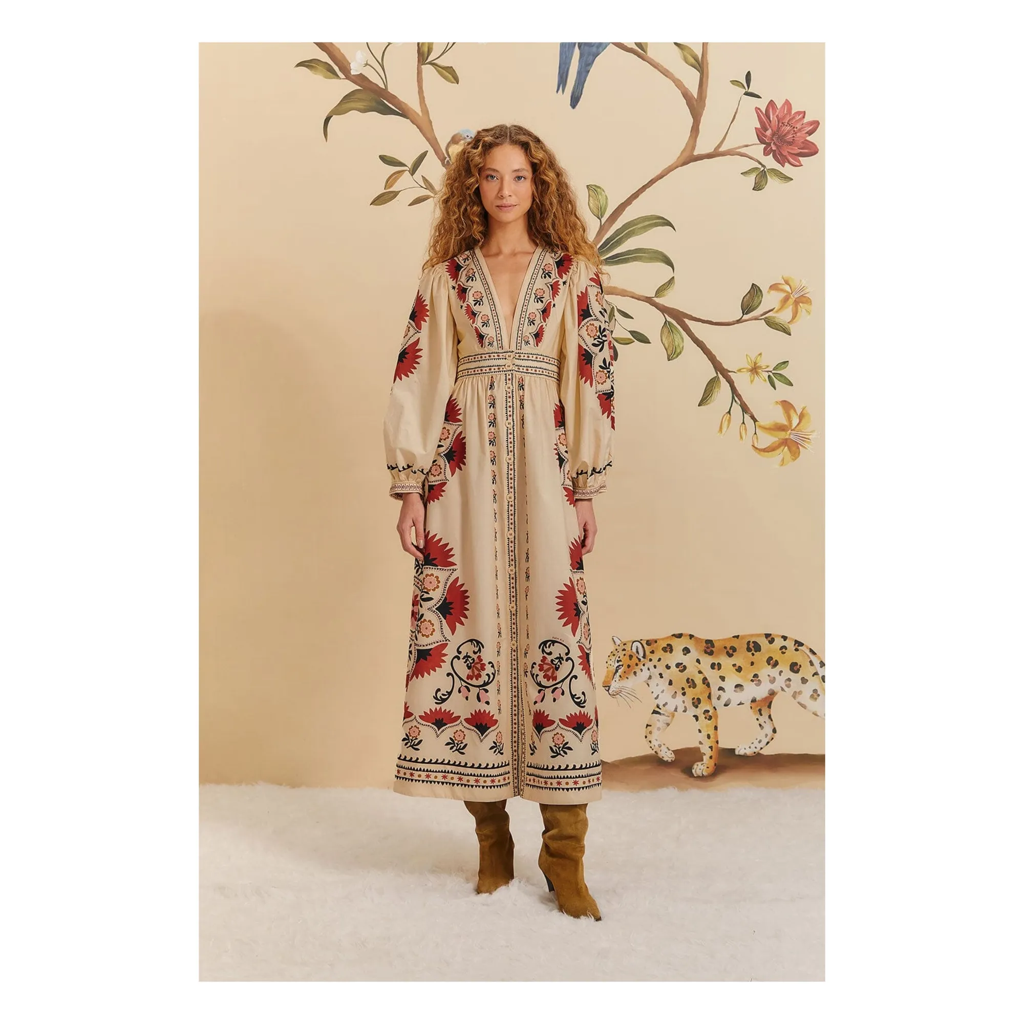 Farm Rio Off White Cashew Mandala Dress