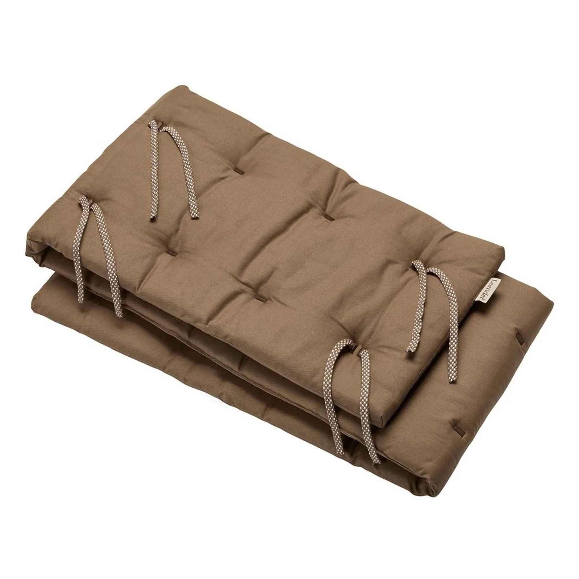 Leander Mocha Linea/Luna Bumper Pad In Organic Cotton