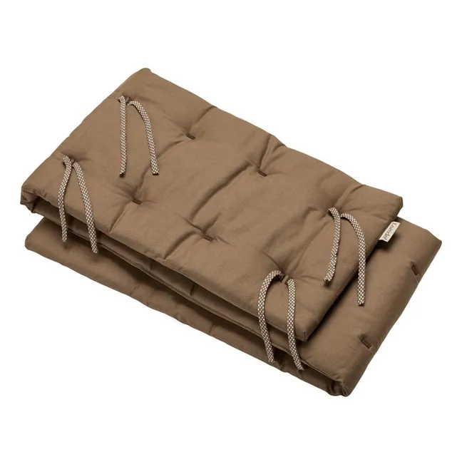 Bettumrandung Linea/Luna aus Bio-Baumwolle | Mokka