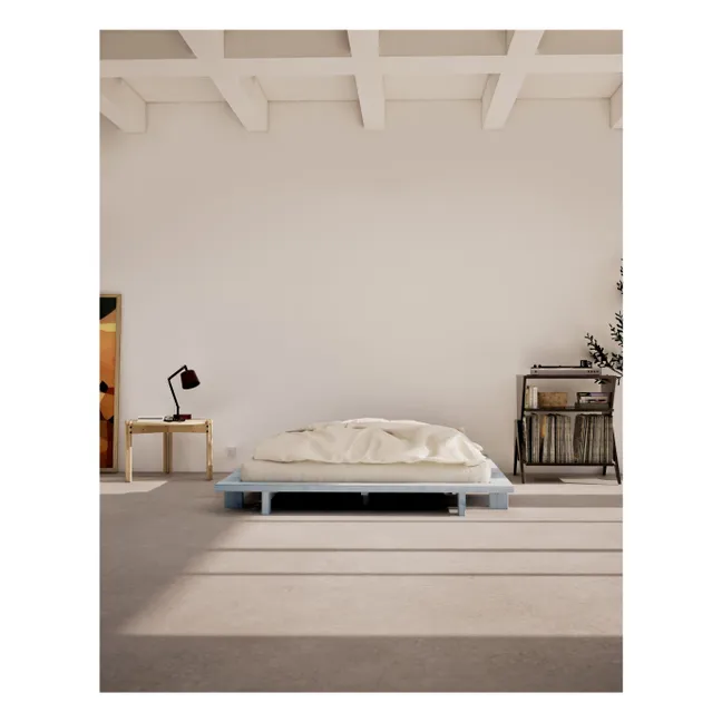 Japan wooden bed | Light blue
