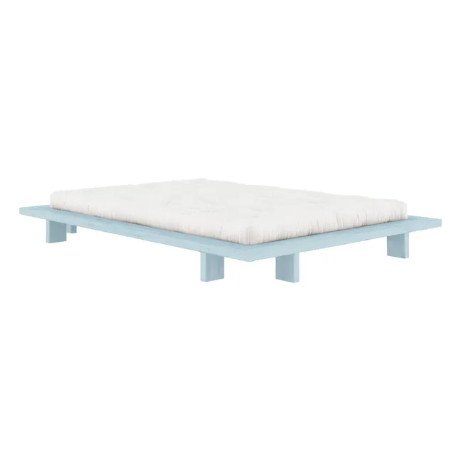 Japan wooden bed | Light blue