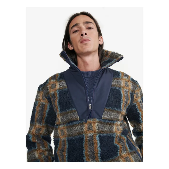 Polaire Sherpa Demi-Zip | Bleu marine- Image produit n°3