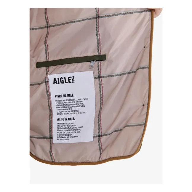 Water-repellent quilted jacket in recycled fibers | Khaki