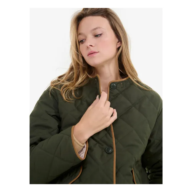 Water-repellent quilted jacket in recycled fibers | Khaki