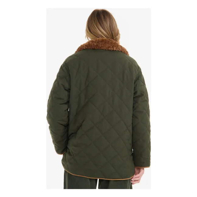 Water-repellent quilted jacket in recycled fibers | Khaki
