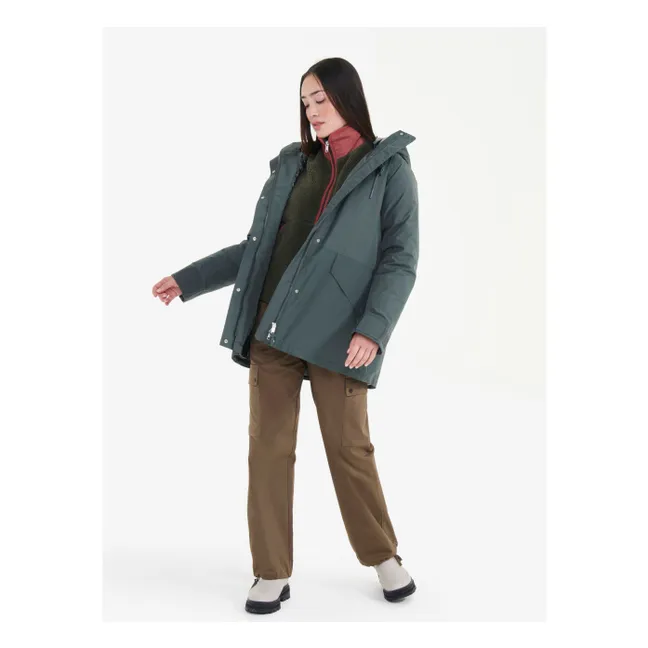 Parka Mi-Longue Gore-Tex Fibres Recyclées | Vert de gris