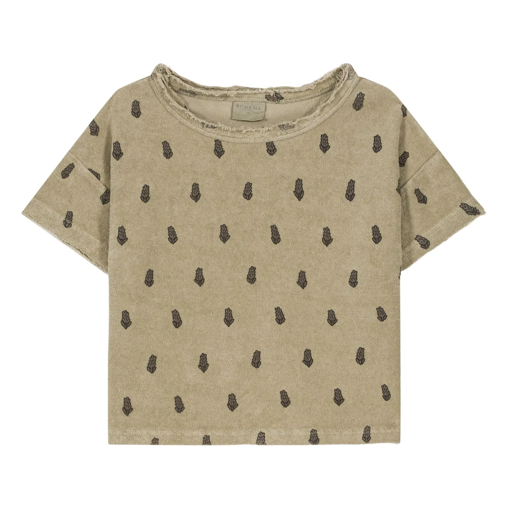 Studio Bohème Taupe Brown Essential Lavender Sponge T-Shirt