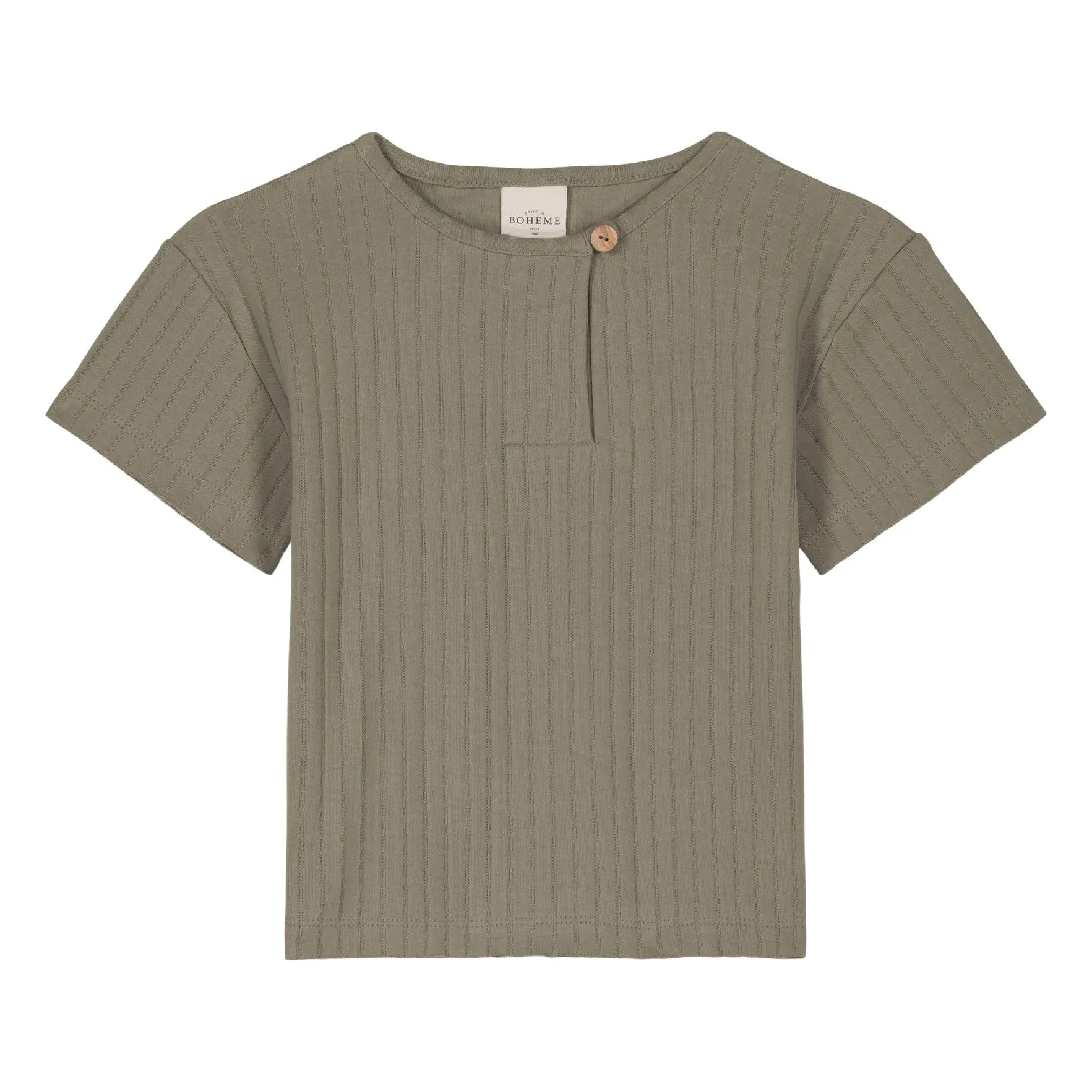Studio Bohème Taupe Brown Orso Côtelé T-Shirt