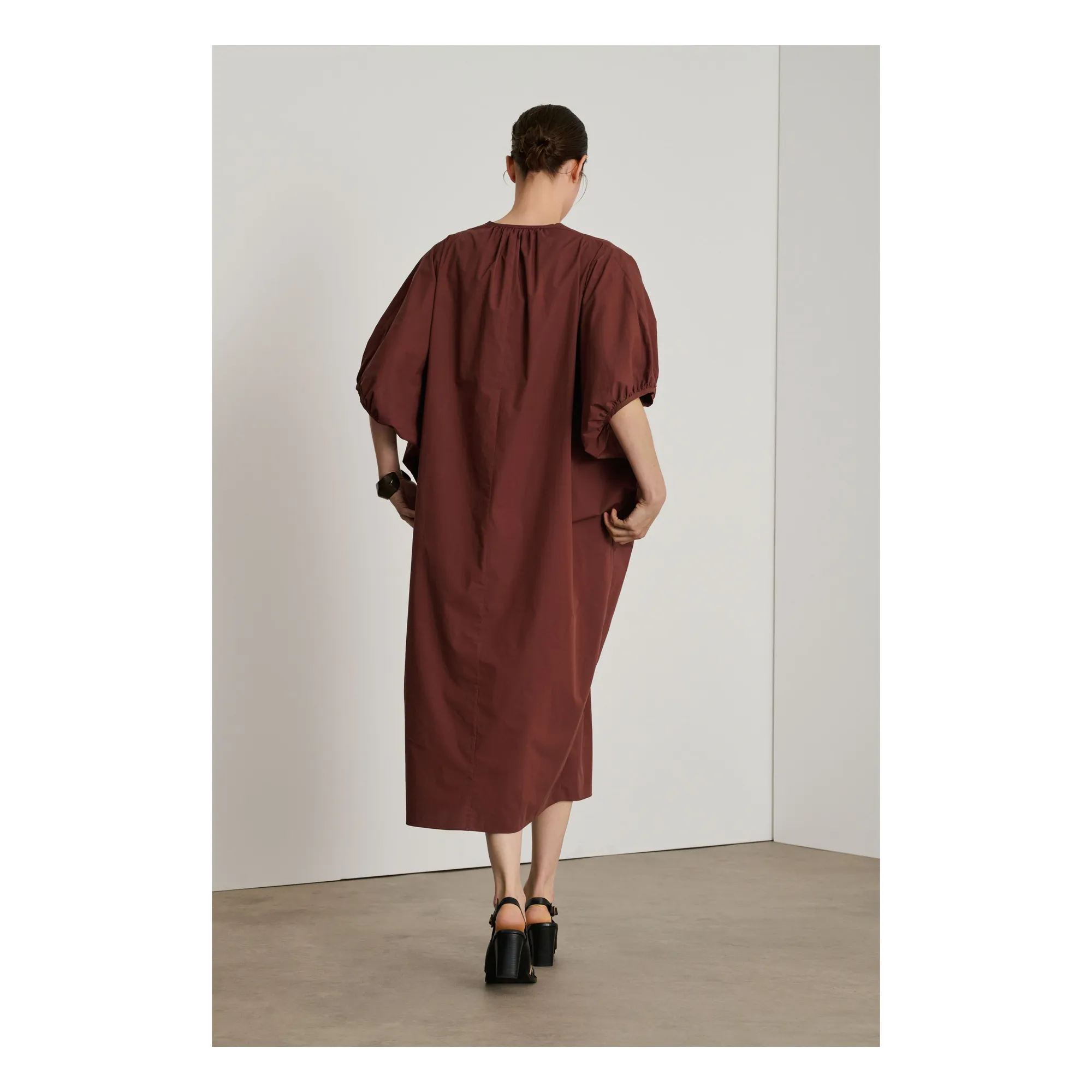 Robe Alger Coton Bio | Acajou- Image produit n°4
