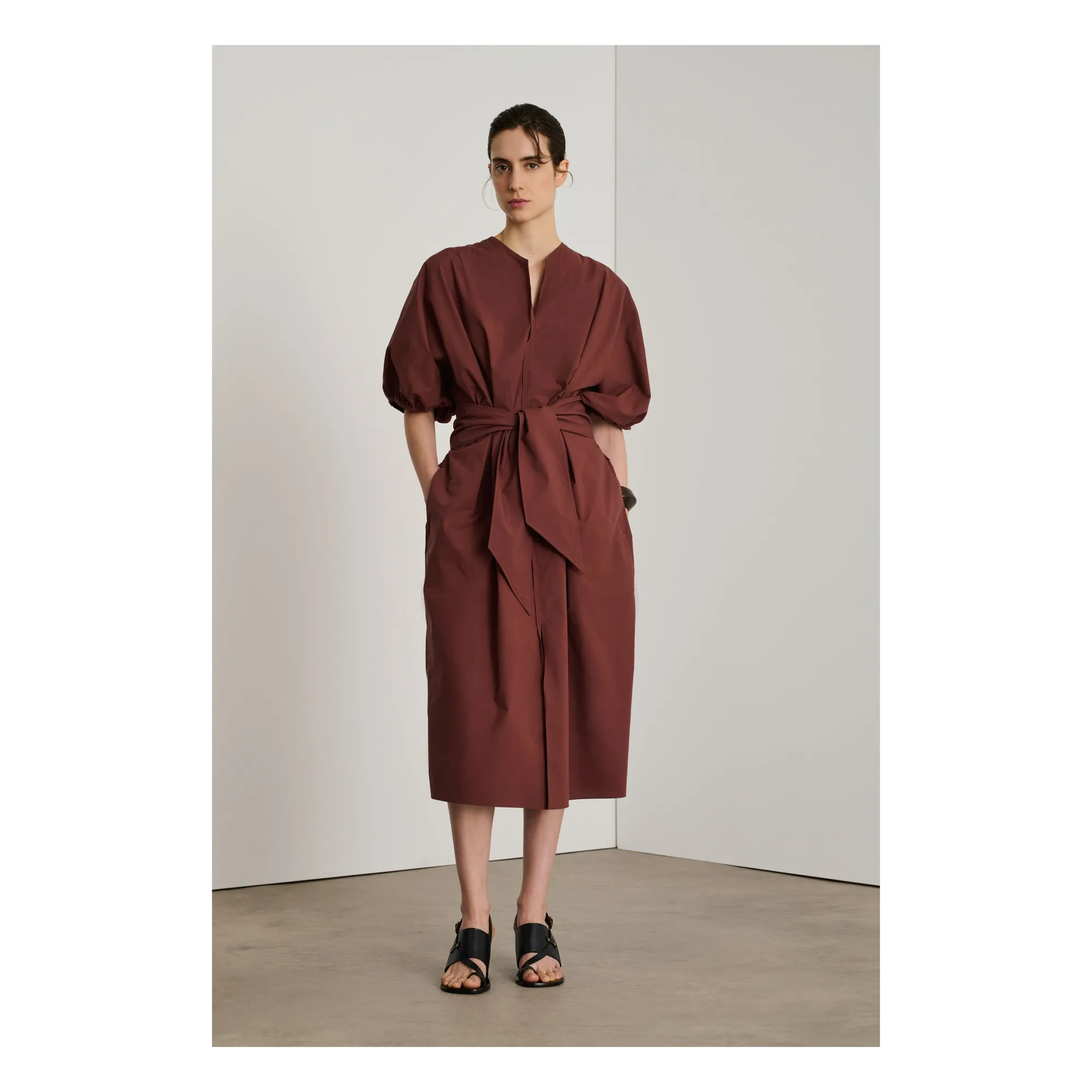 Robe Alger Coton Bio | Acajou- Image produit n°1