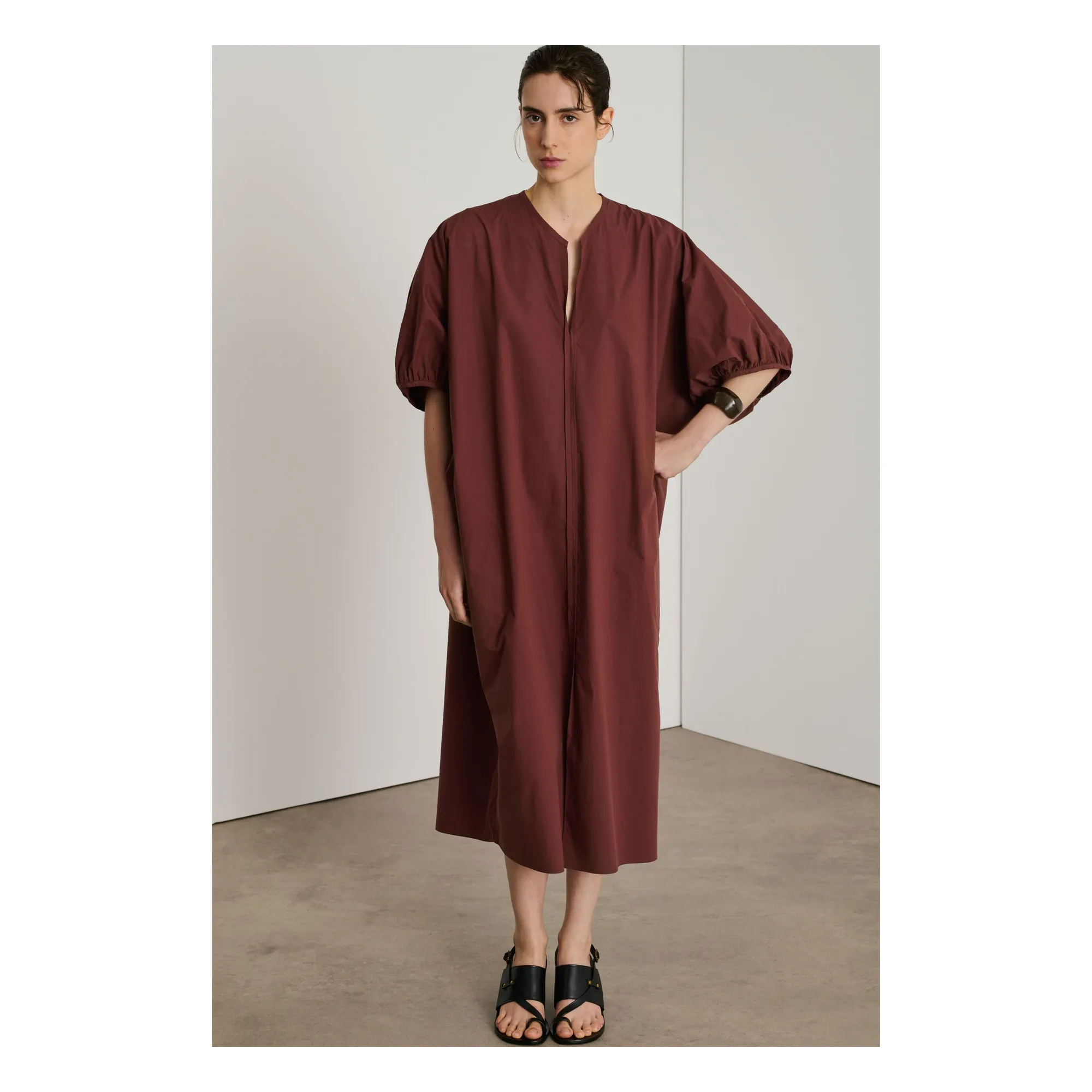 Robe Alger Coton Bio | Acajou- Image produit n°2