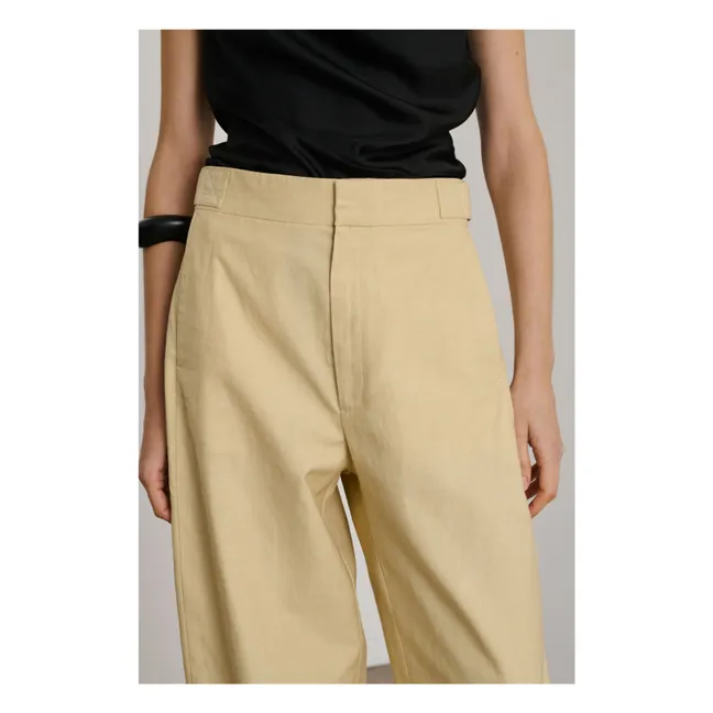 Pantalón Wally de algodón y lino | Crudo