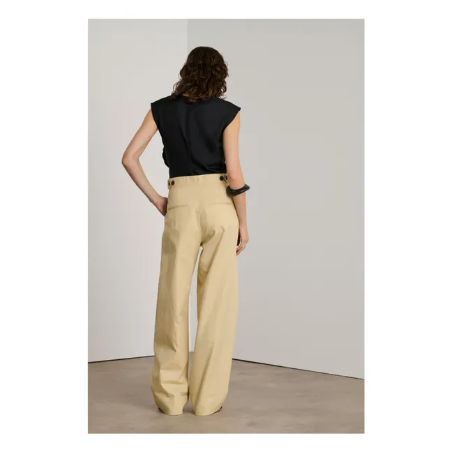 Pantalón Wally de algodón y lino | Crudo