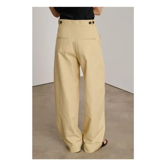 Pantalón Wally de algodón y lino | Crudo