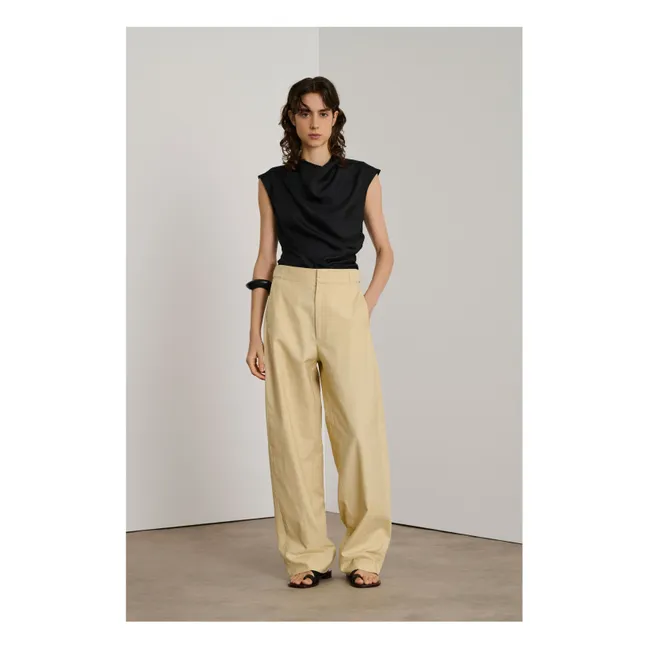 Pantalón Wally de algodón y lino | Crudo